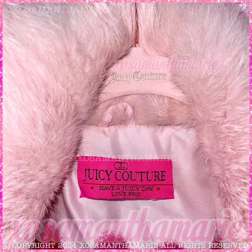 Juicy Couture Pink Rabbit Fur Jacket - Picture 9 of 16